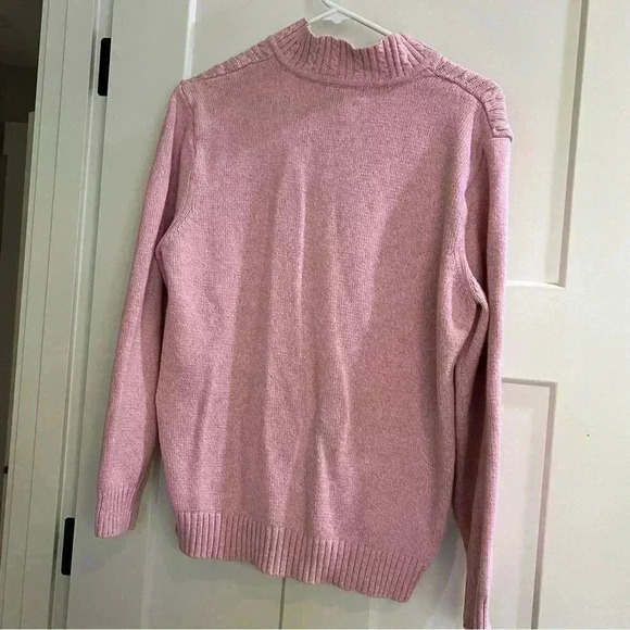 Karen Scott Womens Cozy Warm Pink Marled-Knit Quarter-Zip Sweater Size XL - Picture 3 of 8